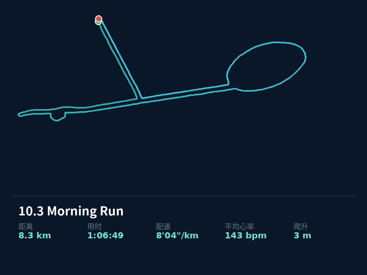 10月3日 8.3km 轨迹:棒棒糖环线